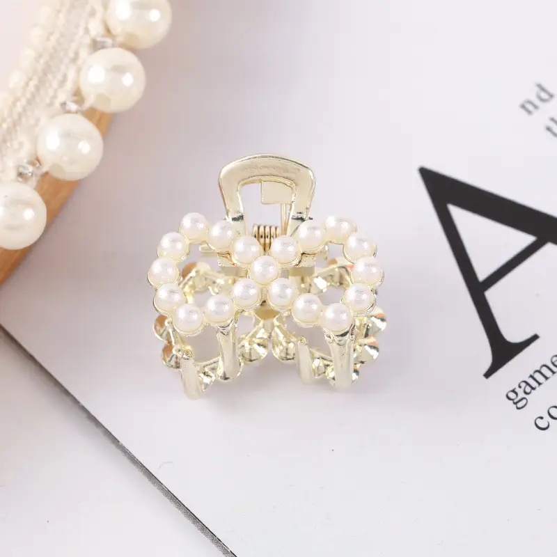 Korean Style Pearl Bow Hair Clips for Women - Image 4