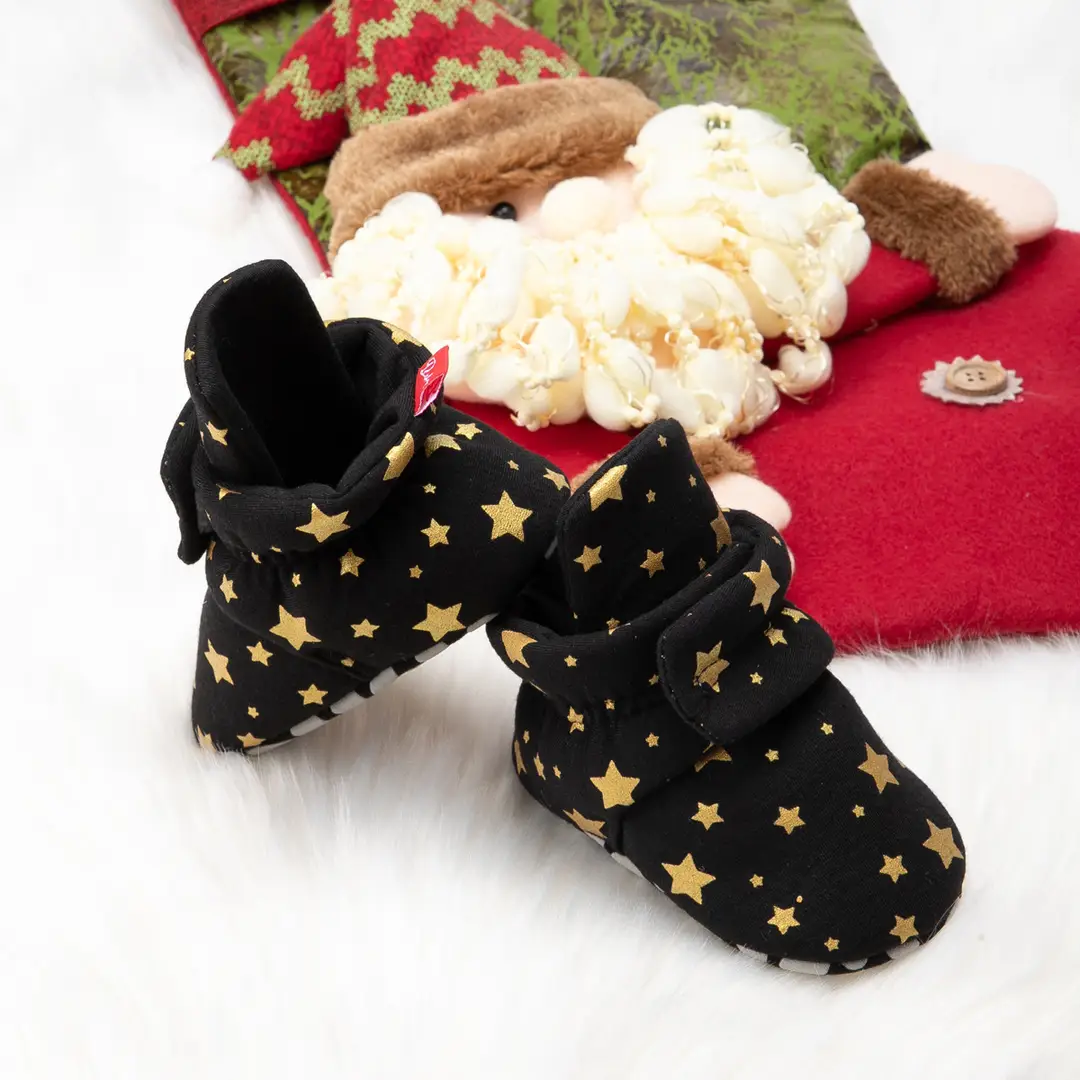 Cross-border Hot Sale Winter Christmas Element Casual Toddler Shoes Non-slip Soft Sole Baby Shoes Baby Shoes