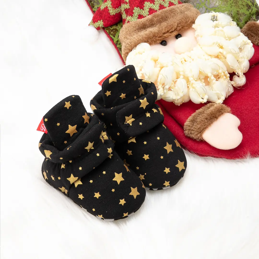 Cross-border Hot Sale Winter Christmas Element Casual Toddler Shoes Non-slip Soft Sole Baby Shoes Baby Shoes