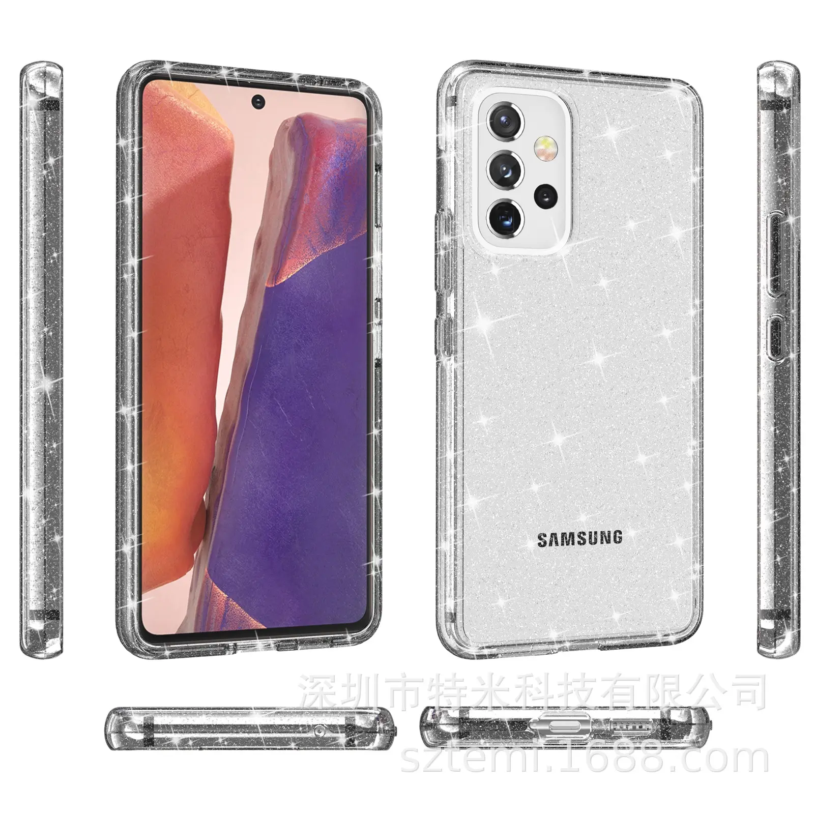 Samsung A53 Glitter Anti-Fingerprint Bubble Wrap Case - Image 9