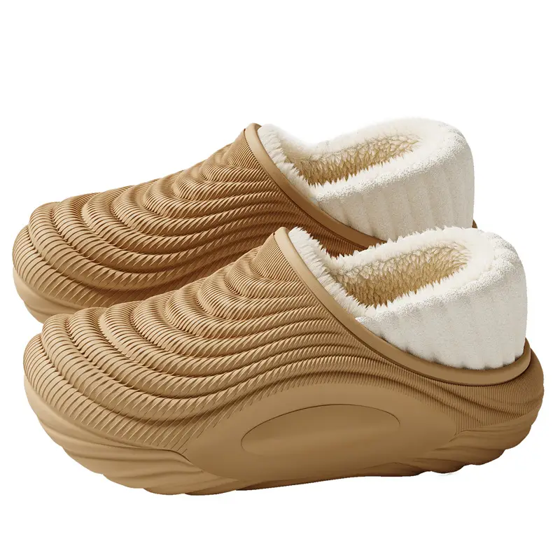 Eva Waterproof Cotton Slippers for Women in Winter, with Heel Cover, Fleece-Lined, Thickened, Warm, Men's Indoor Home Cotton Shoes for Winter - Image 9
