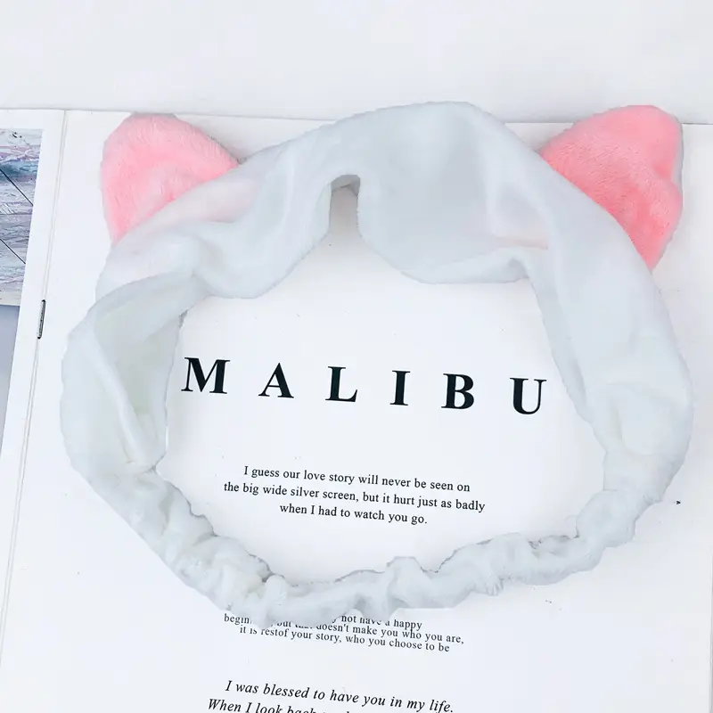 Plush Cat Ears Headband for Women Black - Image 14