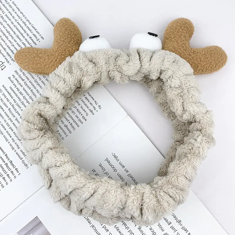Plush Cat Ears Headband for Women Black - Image 16