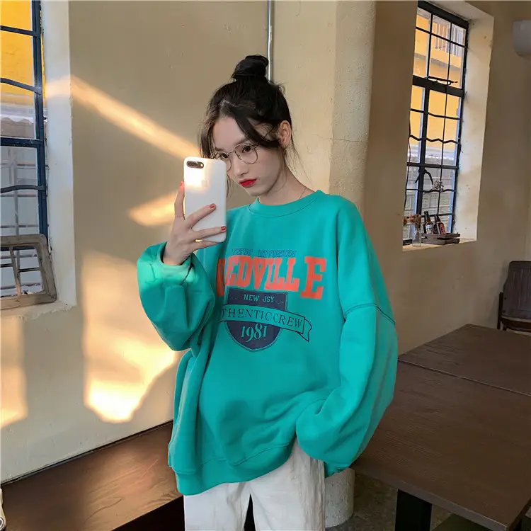 Fleece Printed Sweater Women Large Vintage New Winter — feature 28