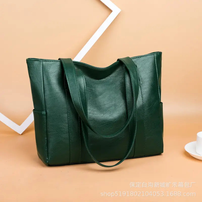 Women's Grey Large Tote Bag with Long Handles - Image 9