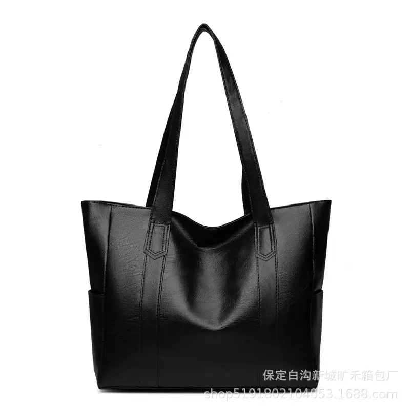 Women's Grey Large Tote Bag with Long Handles - Image 10