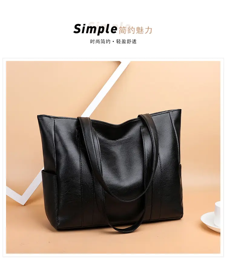 Women's Grey Large Tote Bag with Long Handles — feature 11