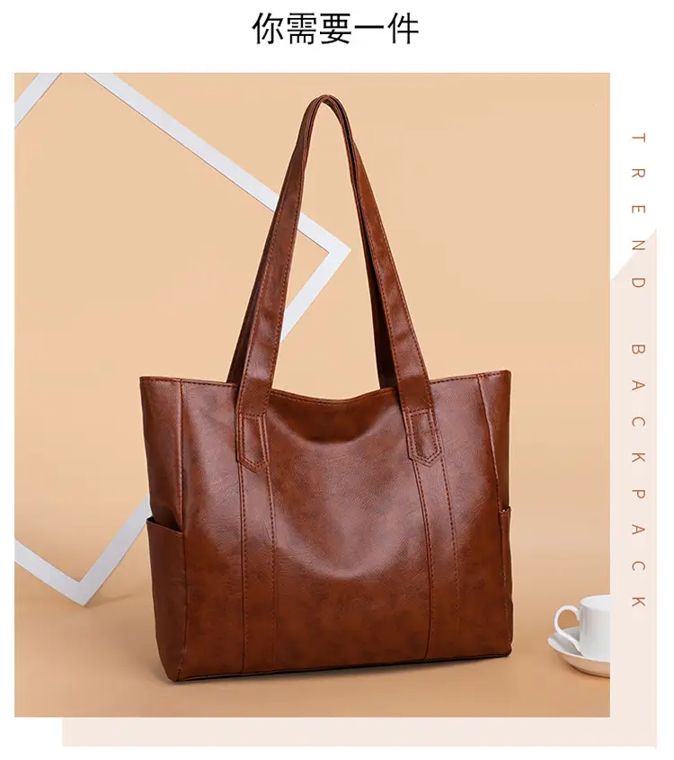 Women's Grey Large Tote Bag with Long Handles — feature 12
