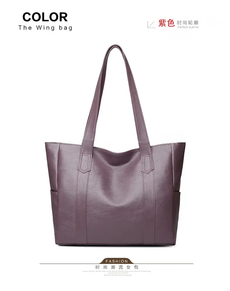 Women's Grey Large Tote Bag with Long Handles — feature 23