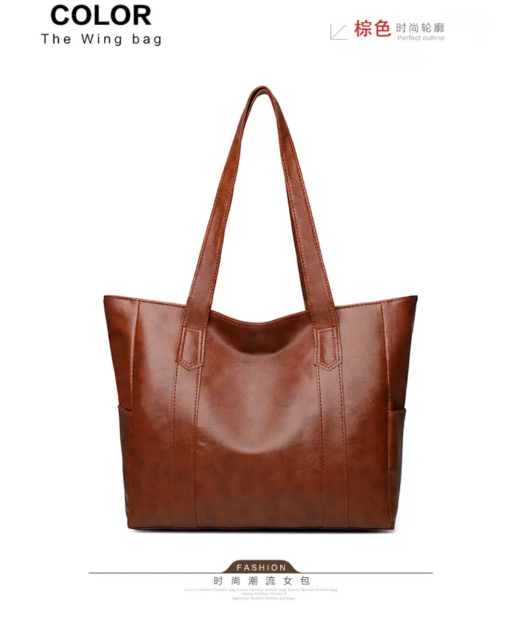 Women's Grey Large Tote Bag with Long Handles — feature 24