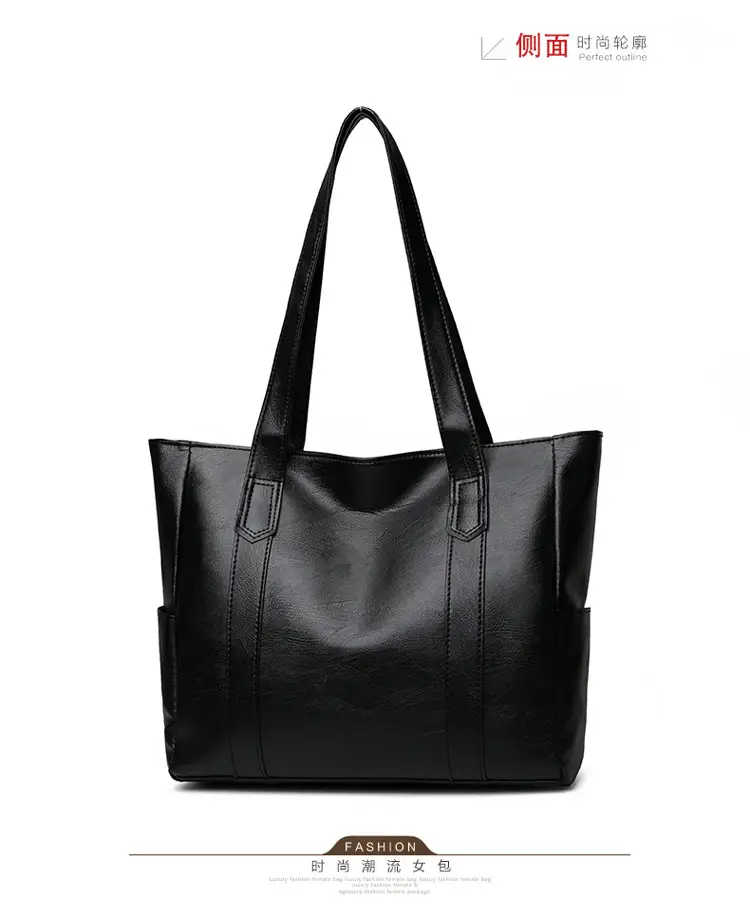 Women's Grey Large Tote Bag with Long Handles — feature 27