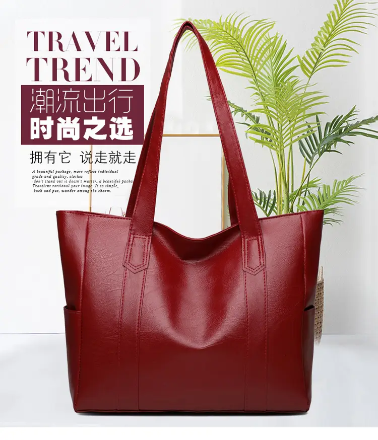 Women's Grey Large Tote Bag with Long Handles — feature 7