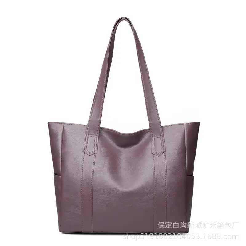 Women's Grey Large Tote Bag with Long Handles - Image 3