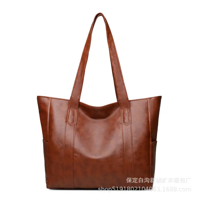 Women's Grey Large Tote Bag with Long Handles - Image 4