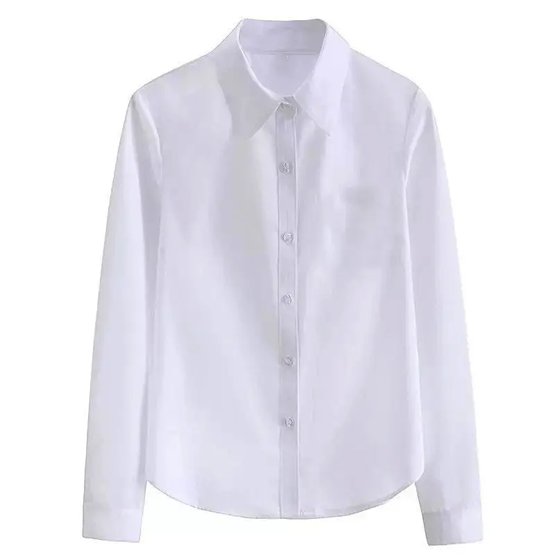 Spring White Long Sleeve Women's Shirt Slim Fit Professional Workwear - Image 8