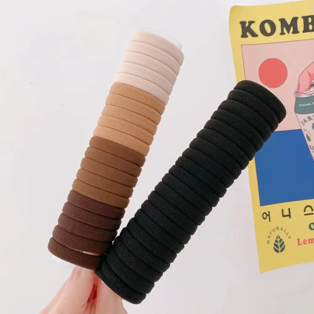 Korean Style Hair Rope Black Rubber Band Thick Seamless - Image 5