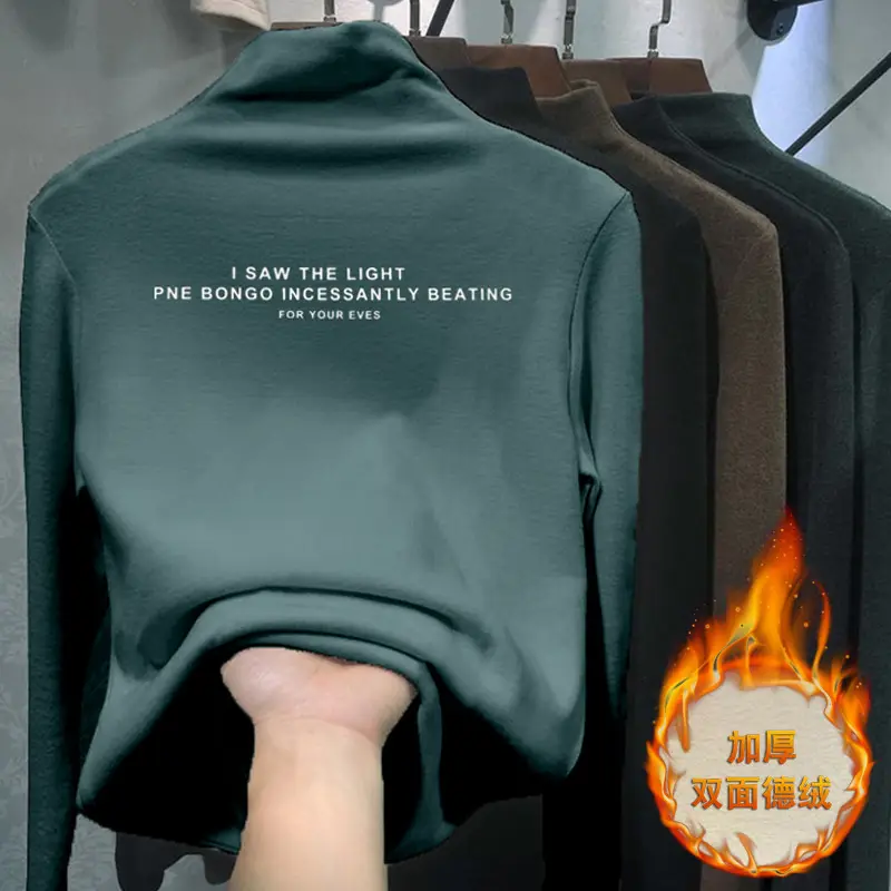 Women Fleece Shirt Black Thickened Back Design - Image 10