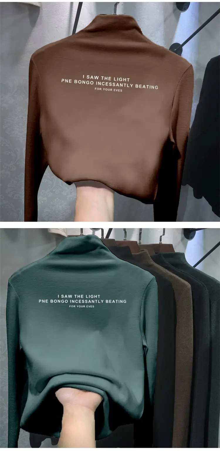 Women Fleece Shirt Black Thickened Back Design — feature 15
