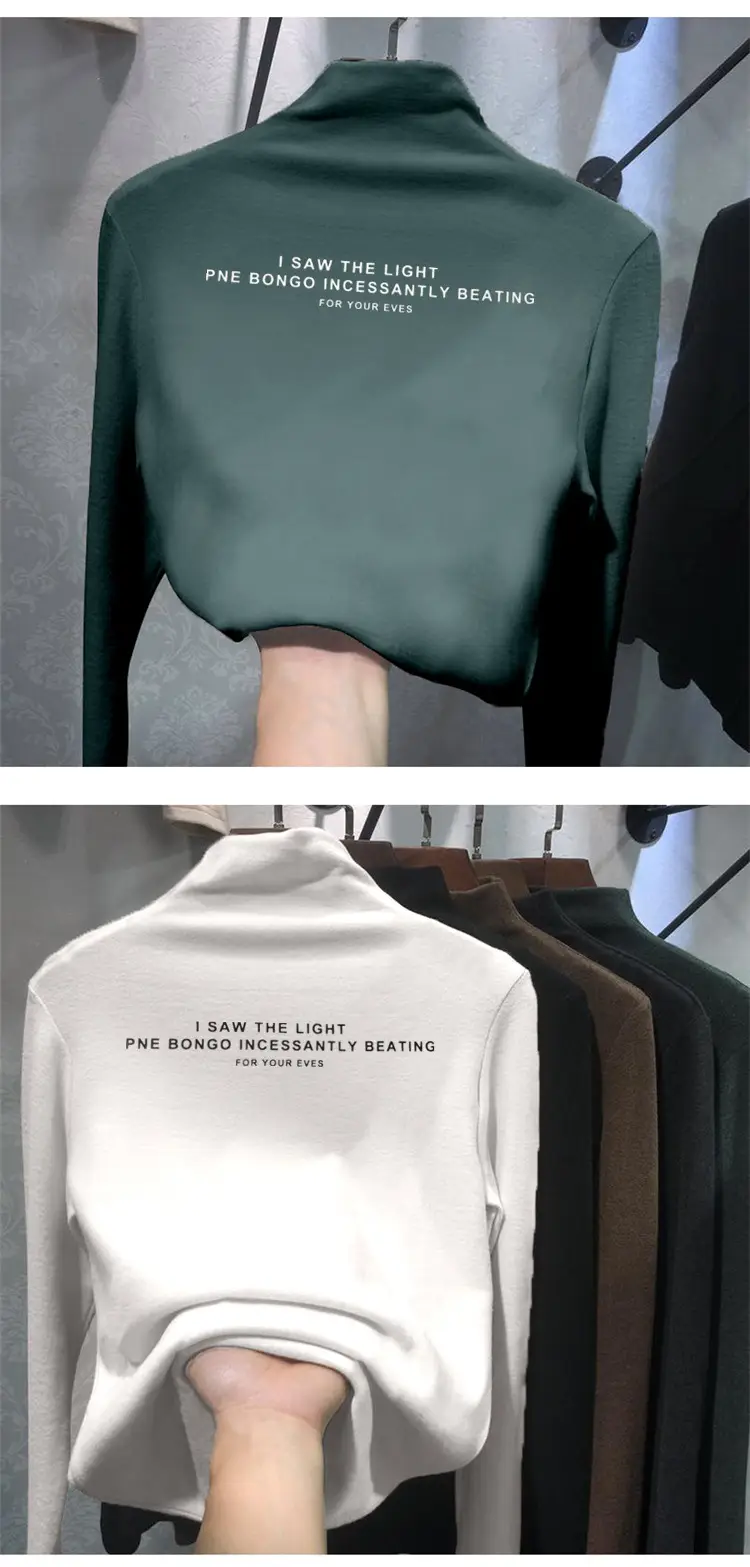 Women Fleece Shirt Black Thickened Back Design — feature 16