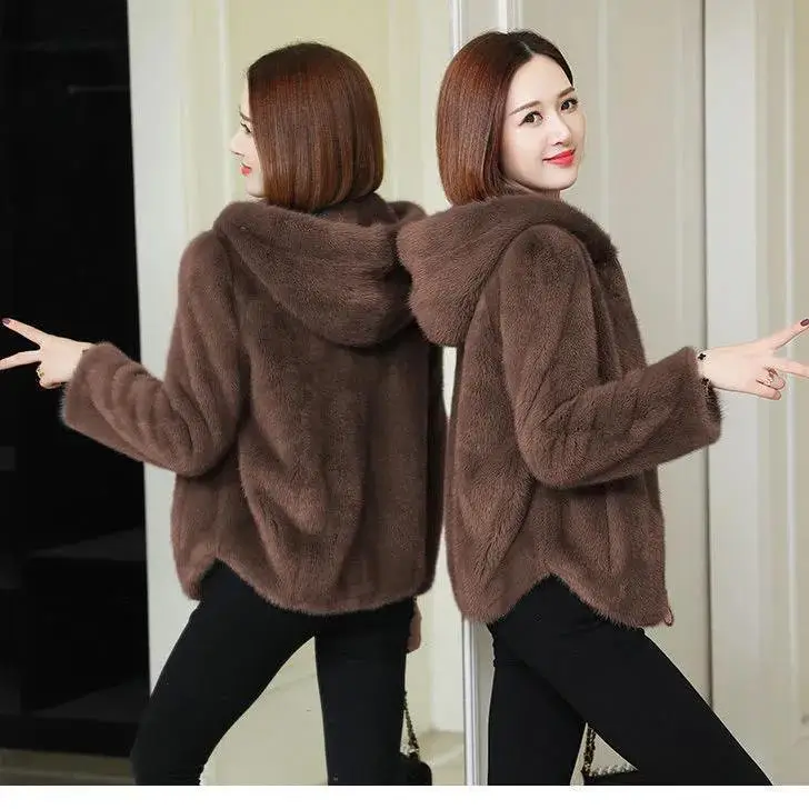 Black Korean Style Hooded Sweatshirt Women Winter Warm - Image 3