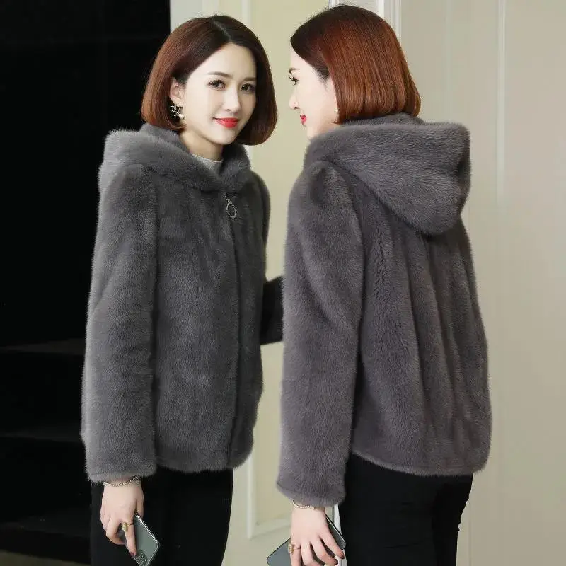 Black Korean Style Hooded Sweatshirt Women Winter Warm - Image 4