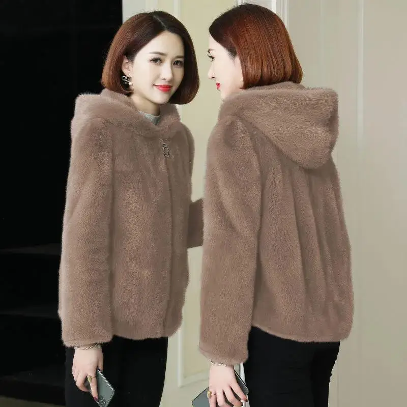 Black Korean Style Hooded Sweatshirt Women Winter Warm - Image 5