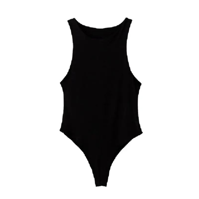Black Off-Shoulder Sleeveless Bodysuit for Women - Image 14