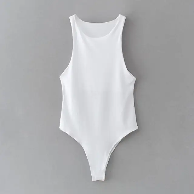 Black Off-Shoulder Sleeveless Bodysuit for Women - Image 2