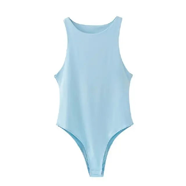 Black Off-Shoulder Sleeveless Bodysuit for Women - Image 3