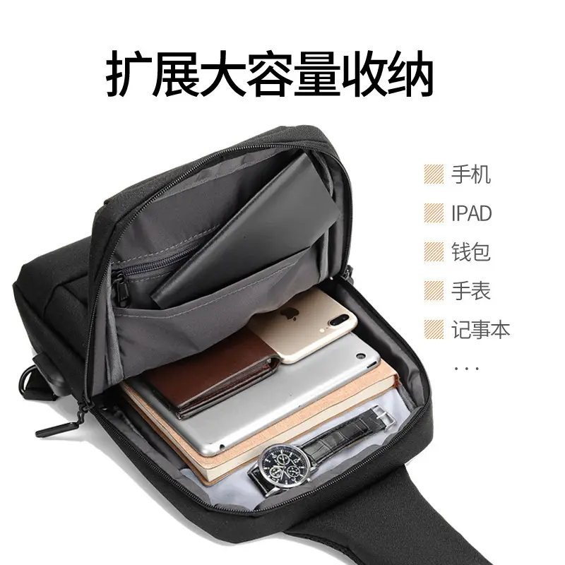 Men's Maroon Crossbody Bag with Fleece Lining & Zippered Compartment - Image 8