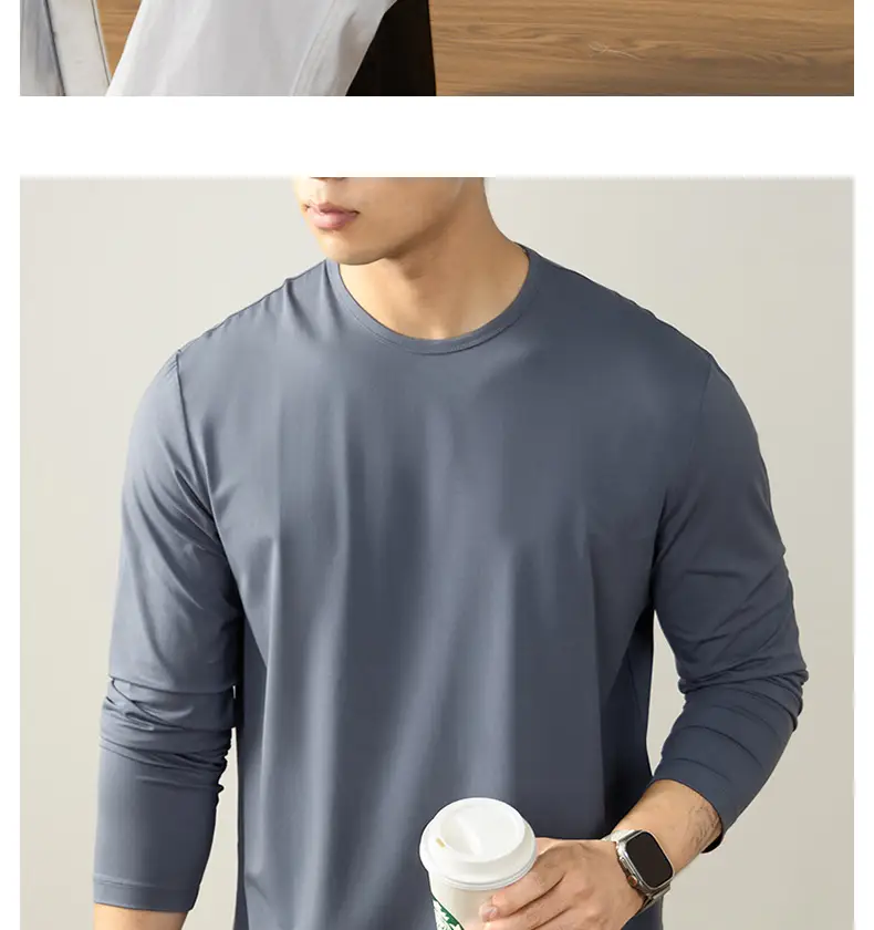 Men Grey Cloud Print Long Sleeve T-Shirt — feature 21