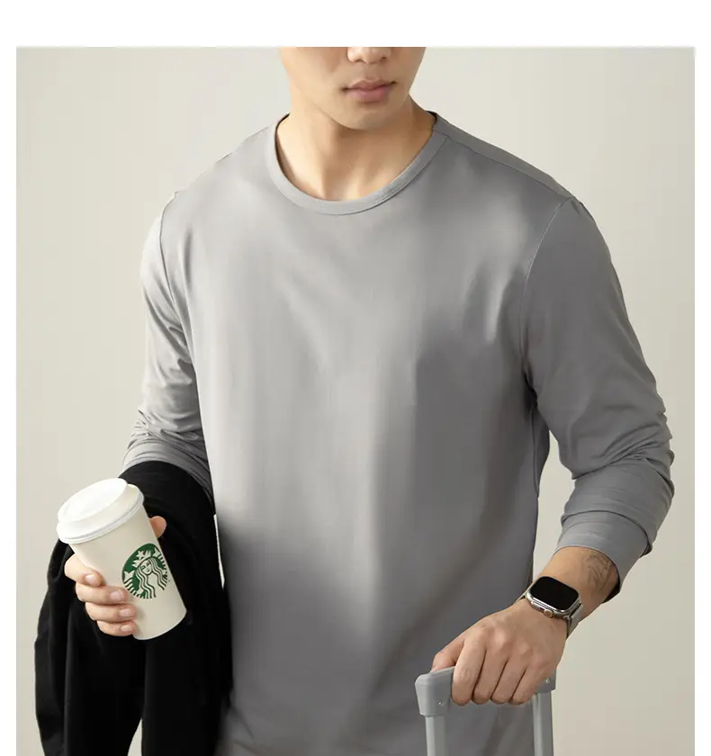 Men Grey Cloud Print Long Sleeve T-Shirt — feature 33