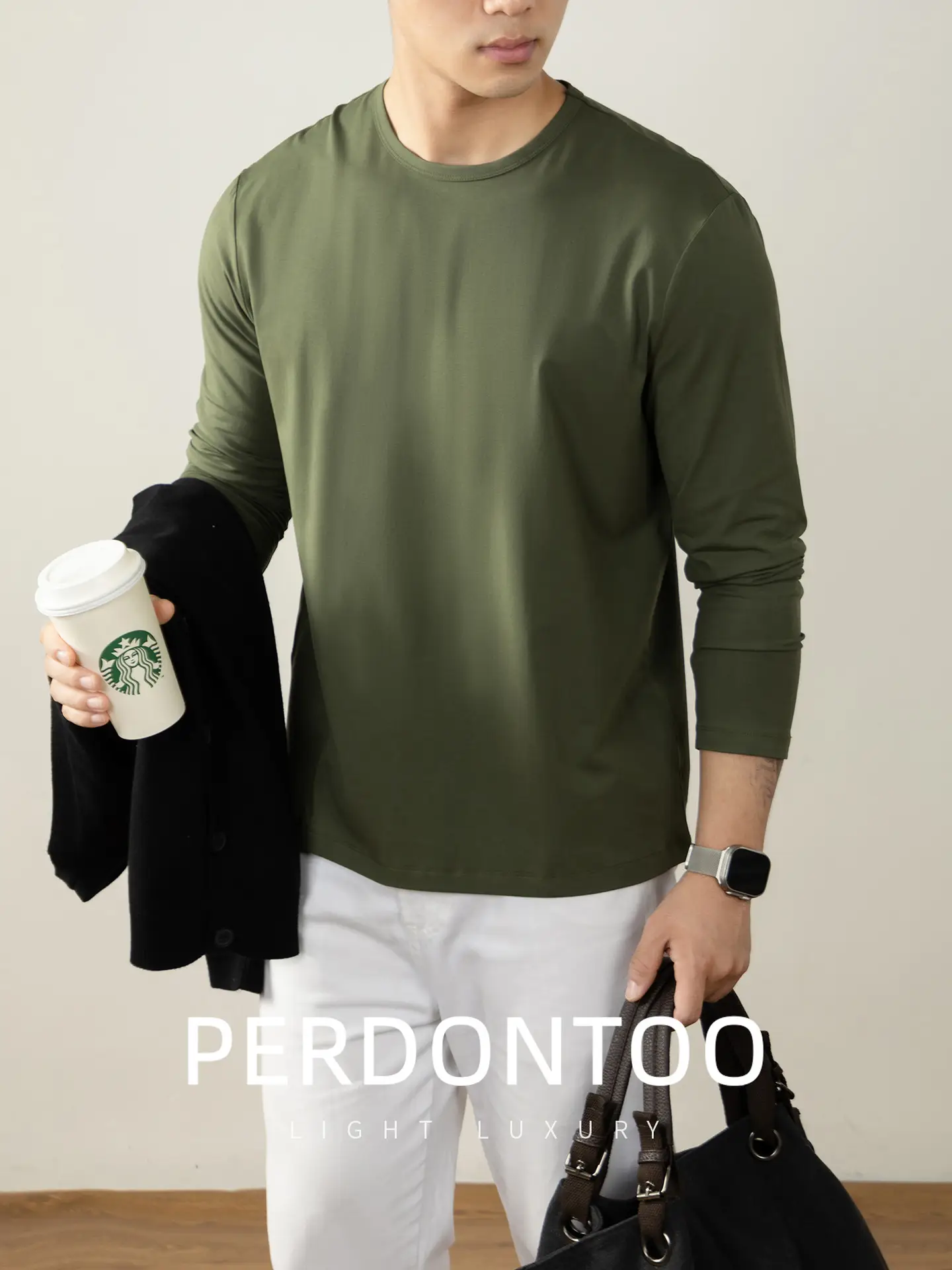 Men Grey Cloud Print Long Sleeve T-Shirt