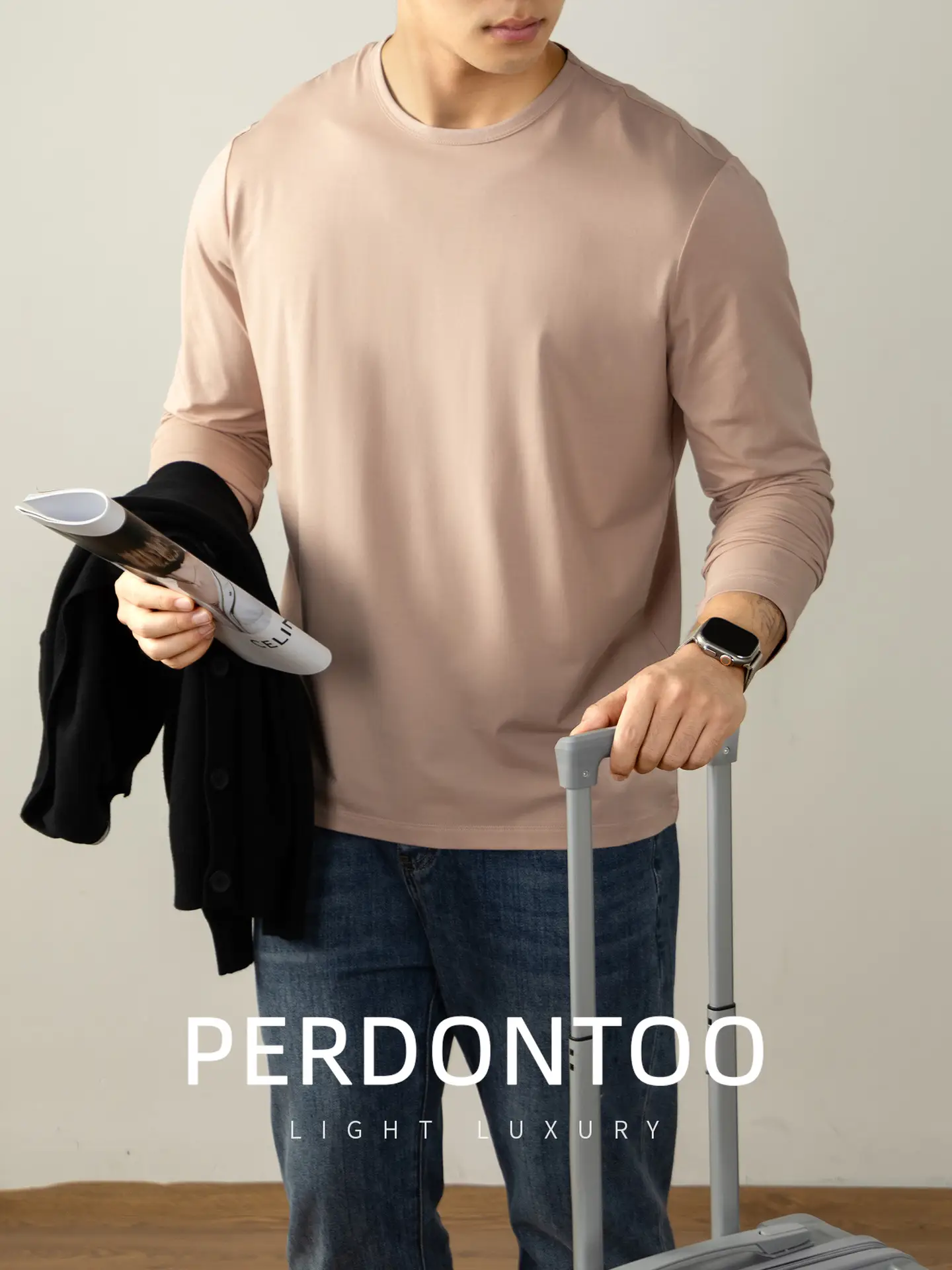 Men Grey Cloud Print Long Sleeve T-Shirt