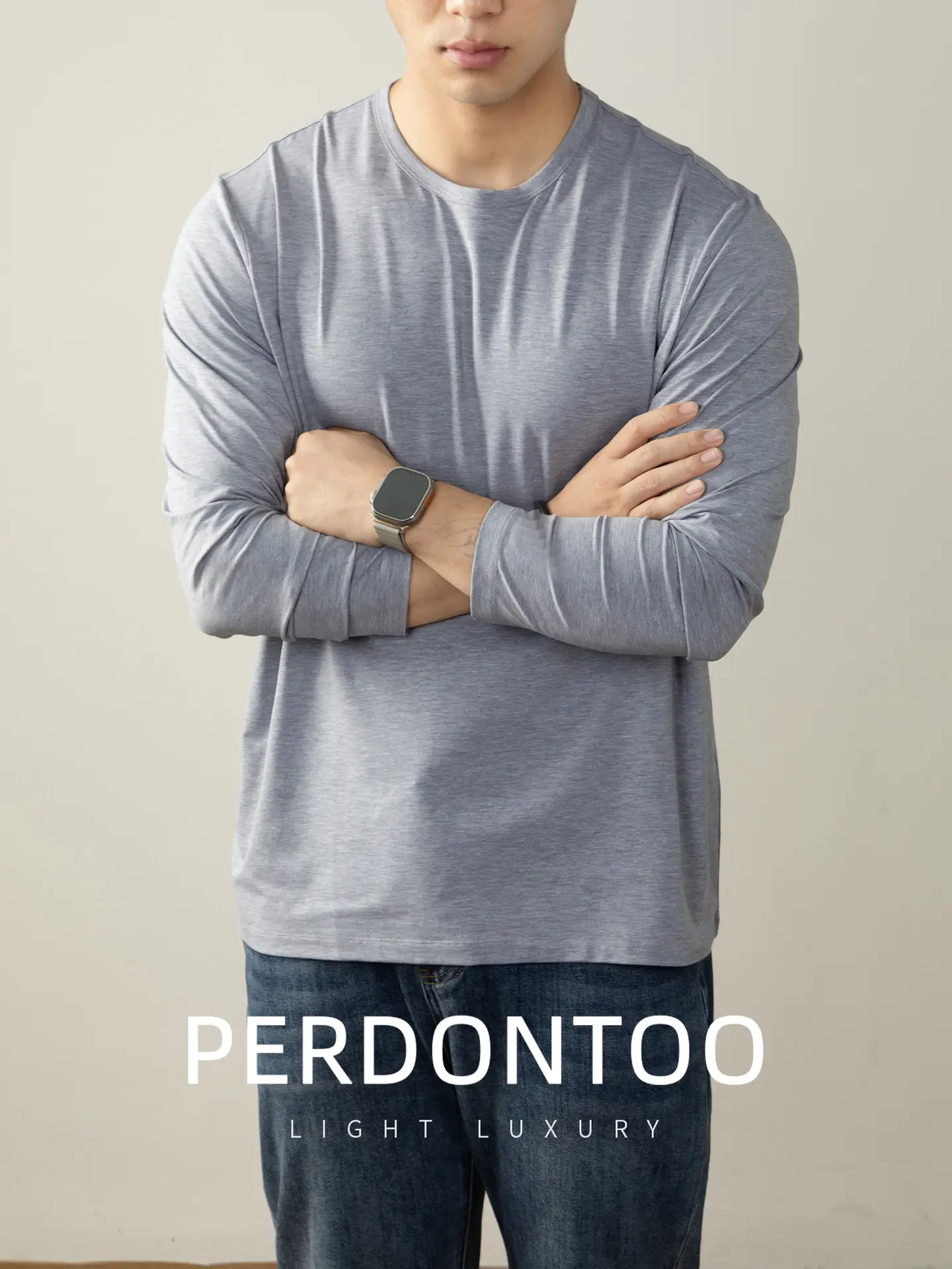 Men Grey Cloud Print Long Sleeve T-Shirt