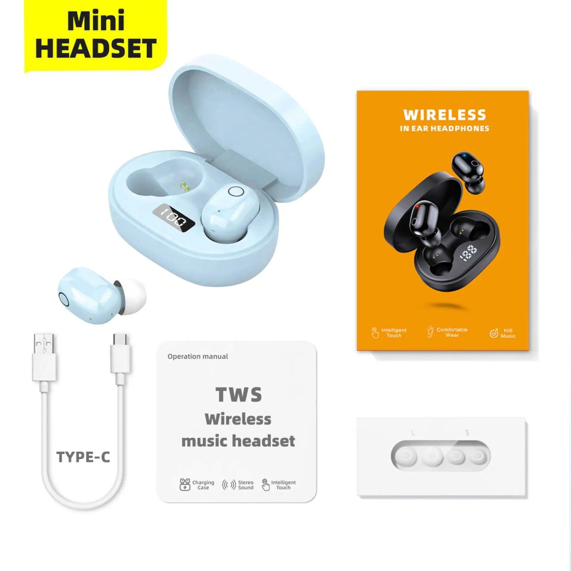 TWS Wireless Earbuds Pink 5.0J15 Waterproof - Image 5