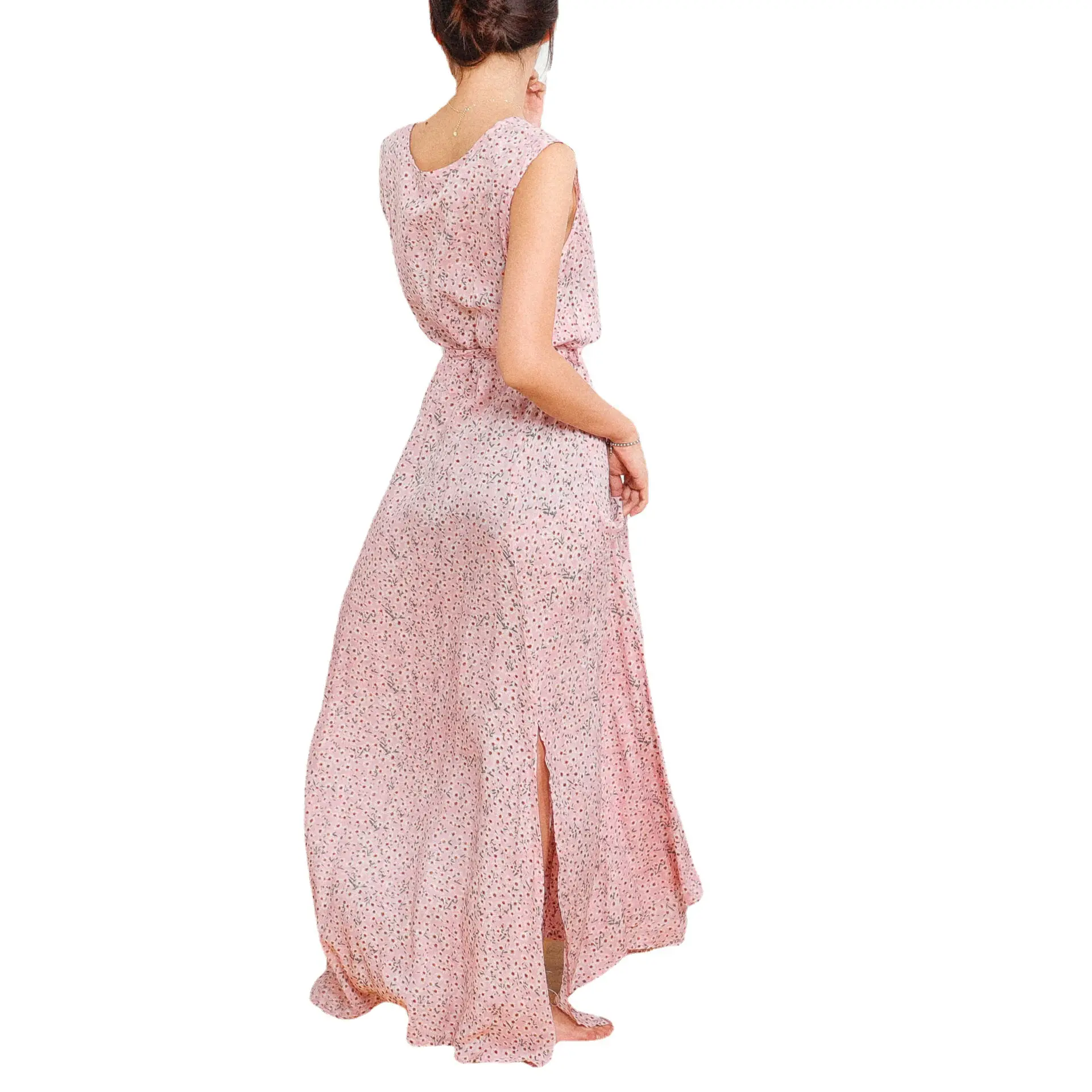2025 Print Elegant Sleeveless Bohemian Dress Yellow - Image 20