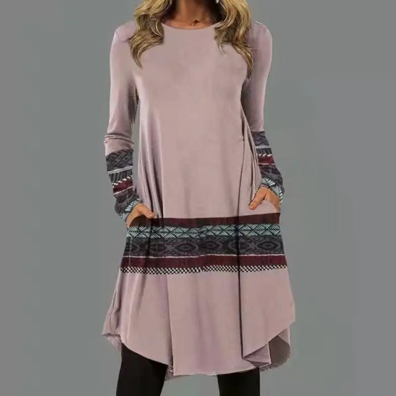 Women Floral Skirt Tunic Set Navy Blue Spring Autumn - Image 19