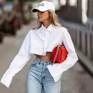 Women's Pleated Long-Sleeve Top with Cropped Design — feature 2