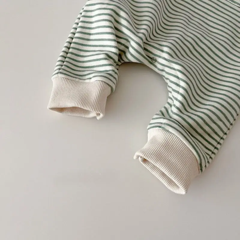 Korean Striped Baby Cotton Climbing Suit for Boys Girls - Image 2
