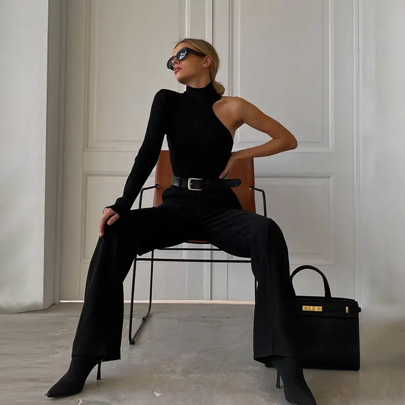 2025 Winter Slim Sexy Asymmetrical Jumpsuit for Women - Image 4