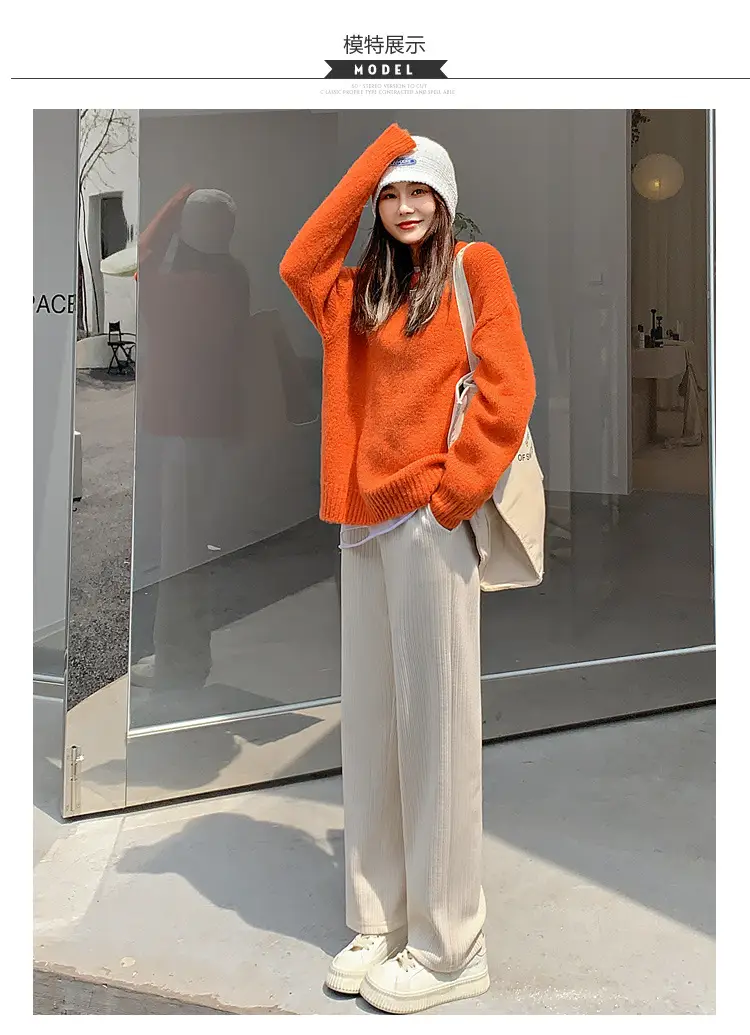 Women Fleece Lined Wide Leg Trousers 2021 Winter — feature 25