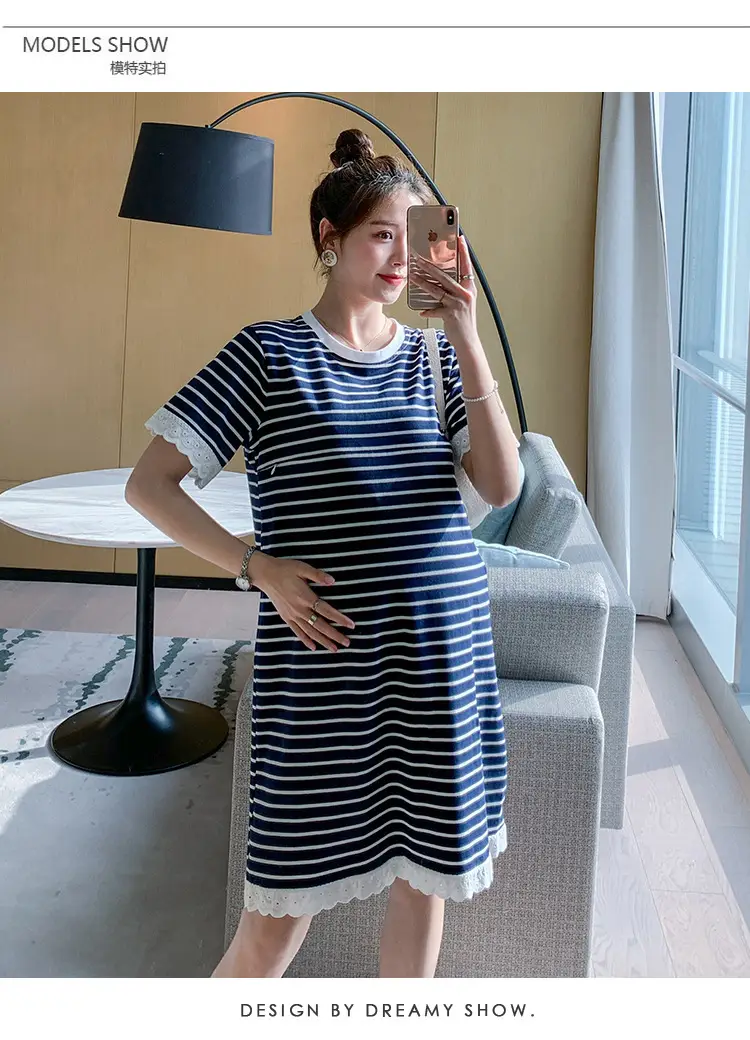 Striped Lactation Dress for Women Summer — feature 10