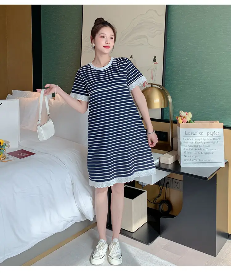 Striped Lactation Dress for Women Summer — feature 12