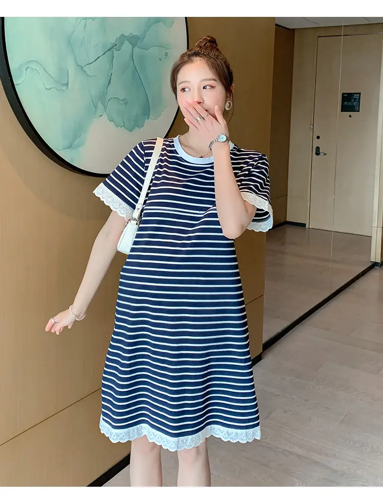 Striped Lactation Dress for Women Summer — feature 15
