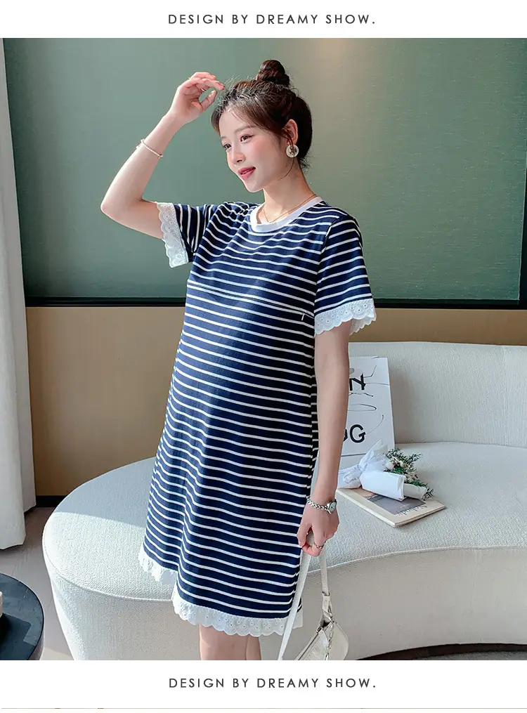 Striped Lactation Dress for Women Summer — feature 16