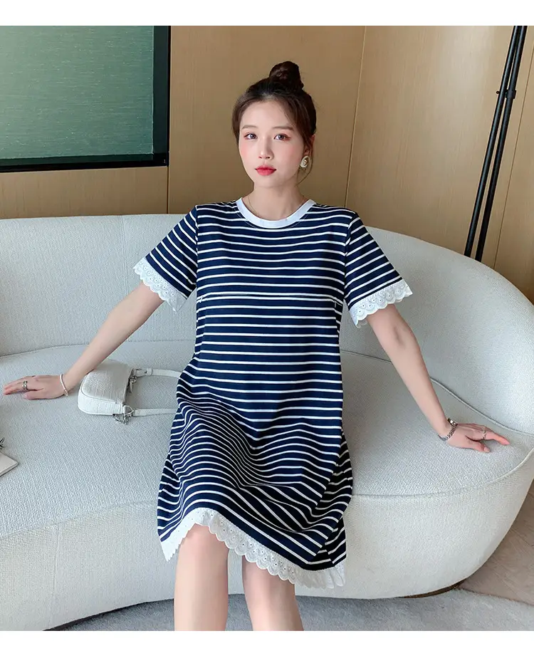Striped Lactation Dress for Women Summer — feature 17