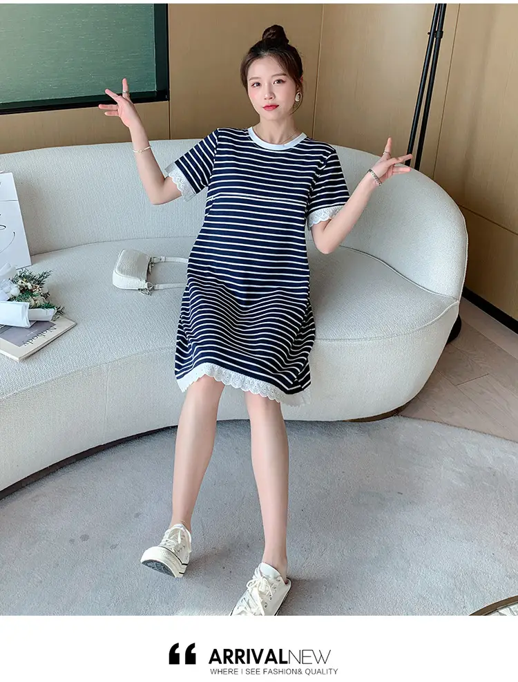 Striped Lactation Dress for Women Summer — feature 18