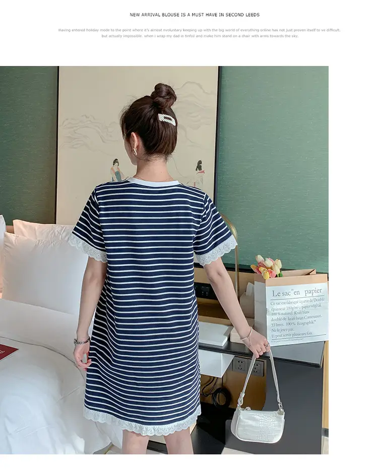 Striped Lactation Dress for Women Summer — feature 19