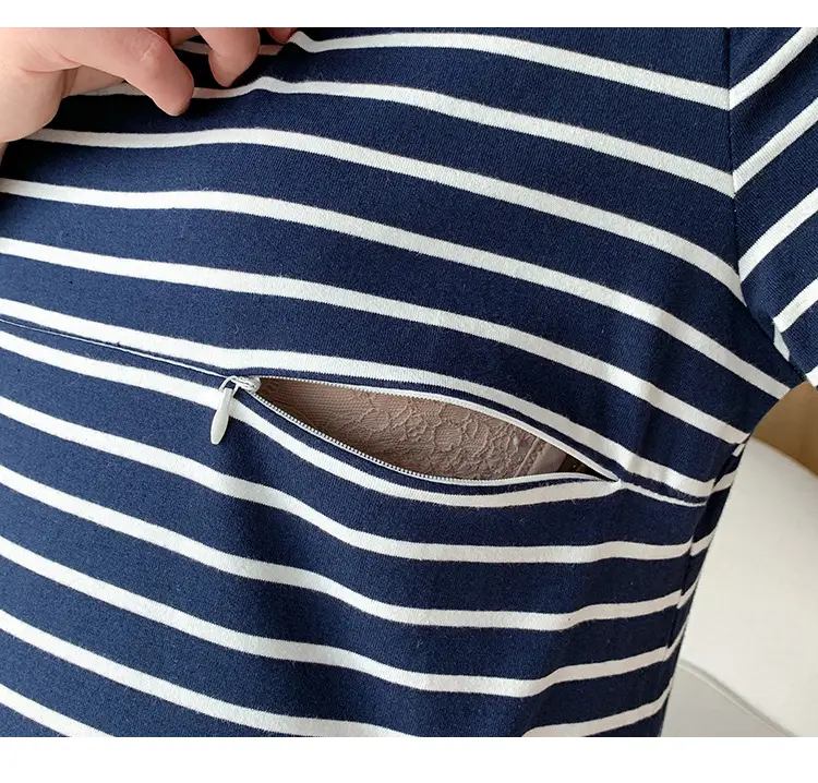 Striped Lactation Dress for Women Summer — feature 21